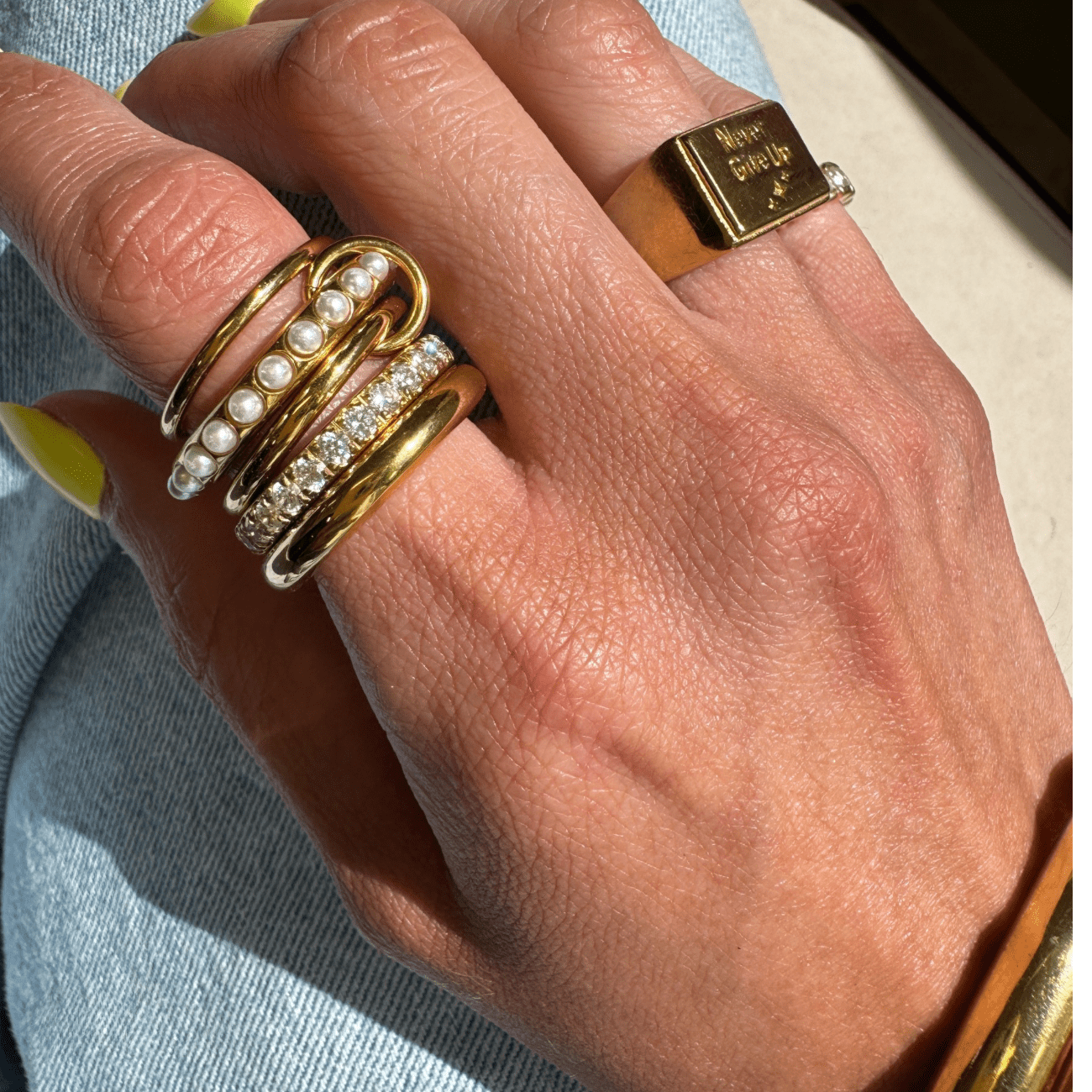 BRACHA Avery Pearl Stacked Ring