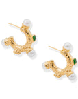 Emerald Glow Hoops Earrings by BRACHA