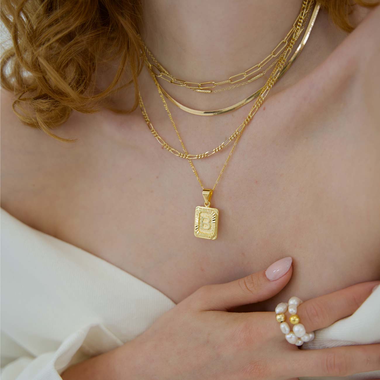 BRACHA Gold Filled Initial Card 18'' Length