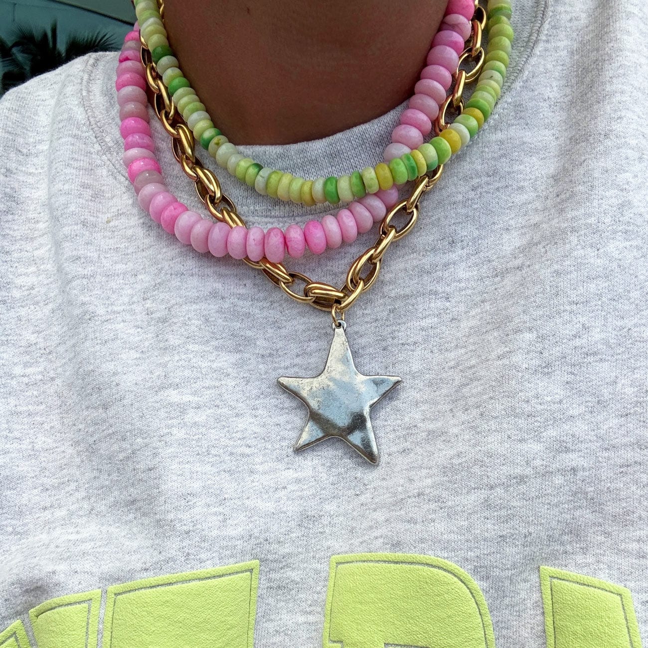 BRACHA Mini Neon Green Candy Necklace