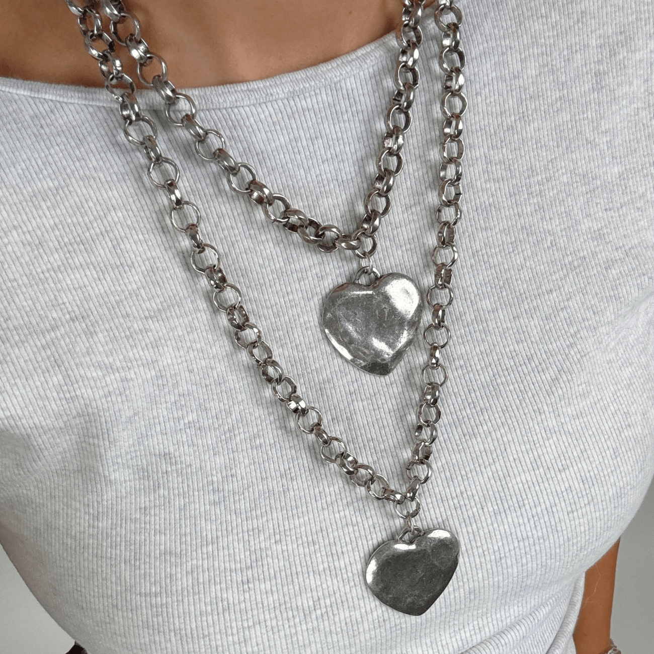 BRACHA Silver Puffy Heart