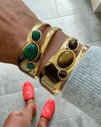 Stone Bezel Cuff Bracelets by BRACHA