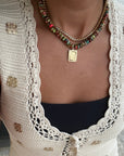 BRACHA Watercolor Initial Card Necklace