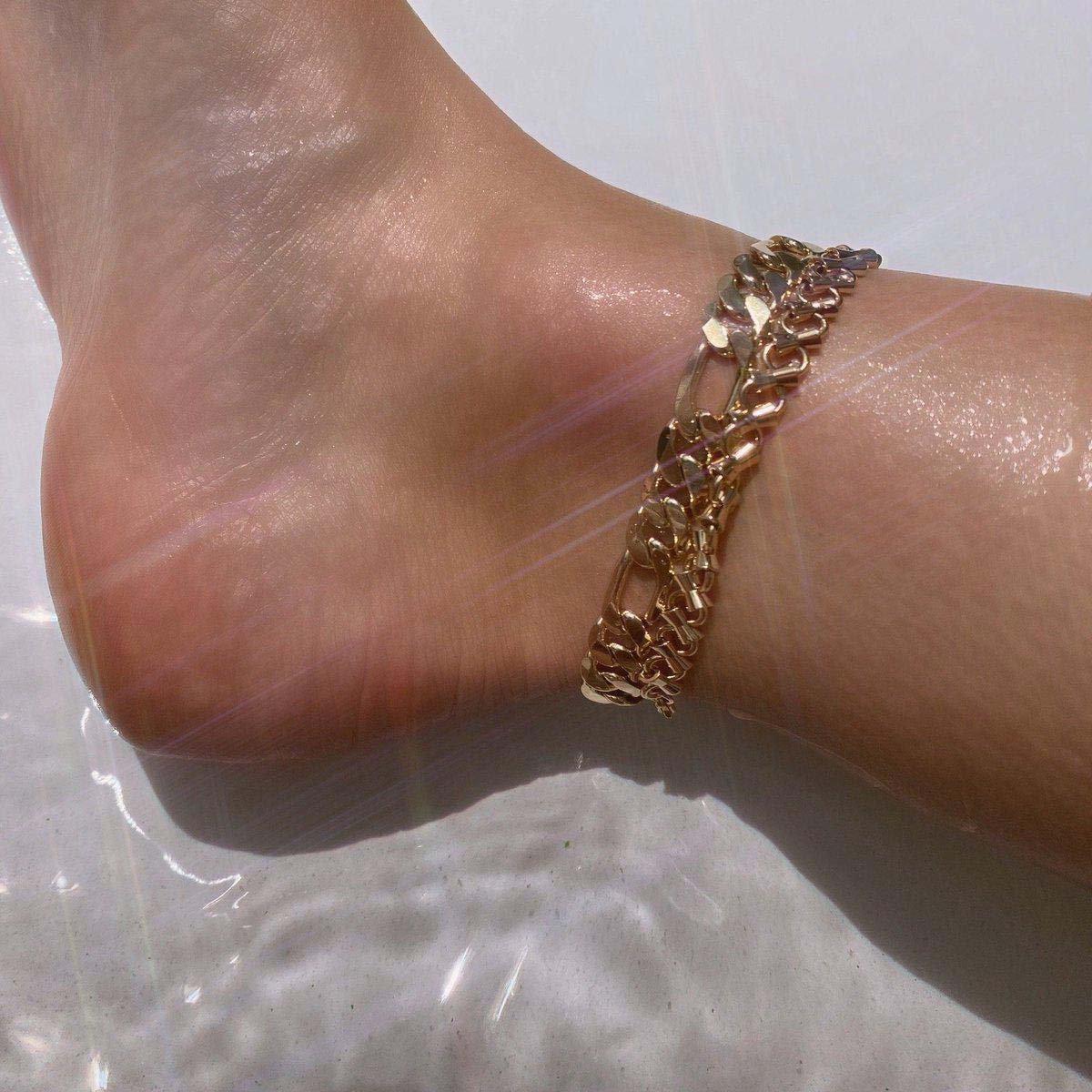 Gold Plated Ankle Bracelets Women Girl Anklet Mariner Chain Cute Butterfly  Charm | eBay