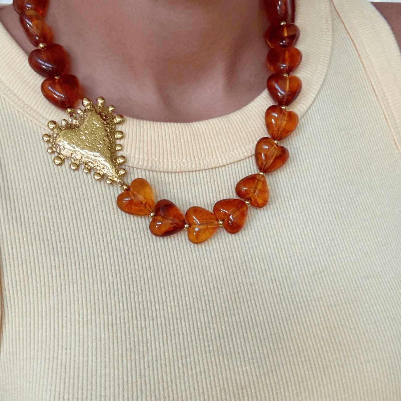 BRACHA Amber Heart Necklace