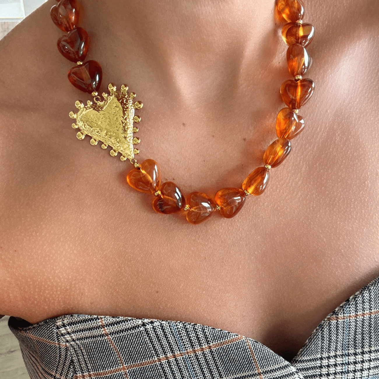BRACHA Amber Heart Necklace