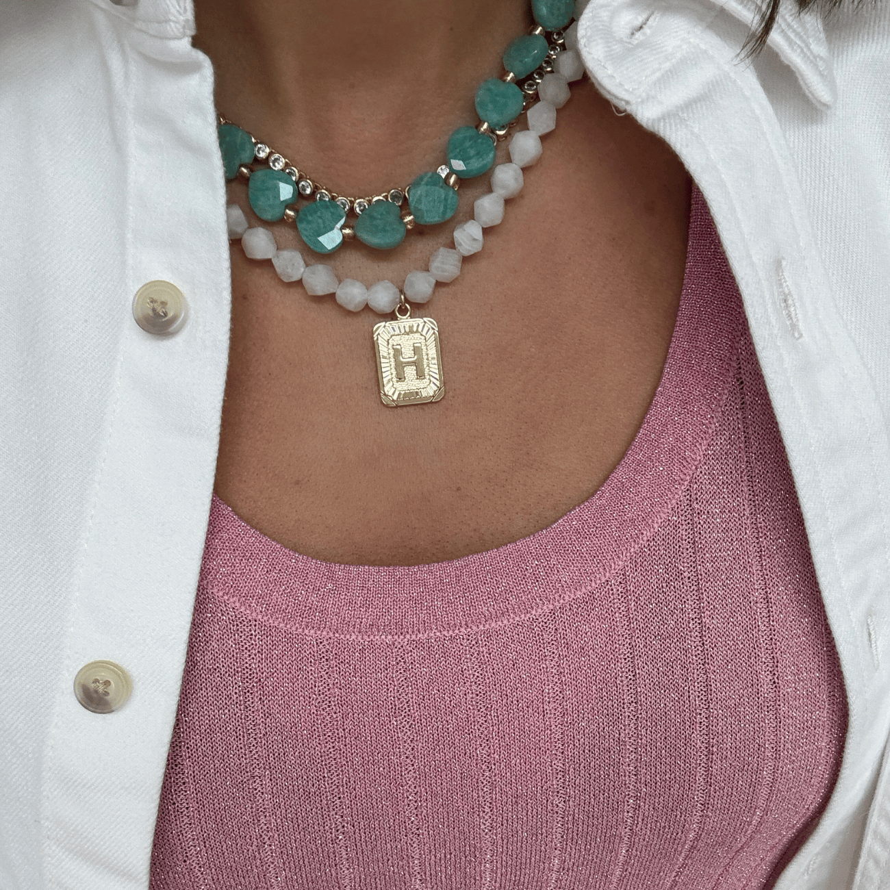 BRACHA Blanc Initial Necklace