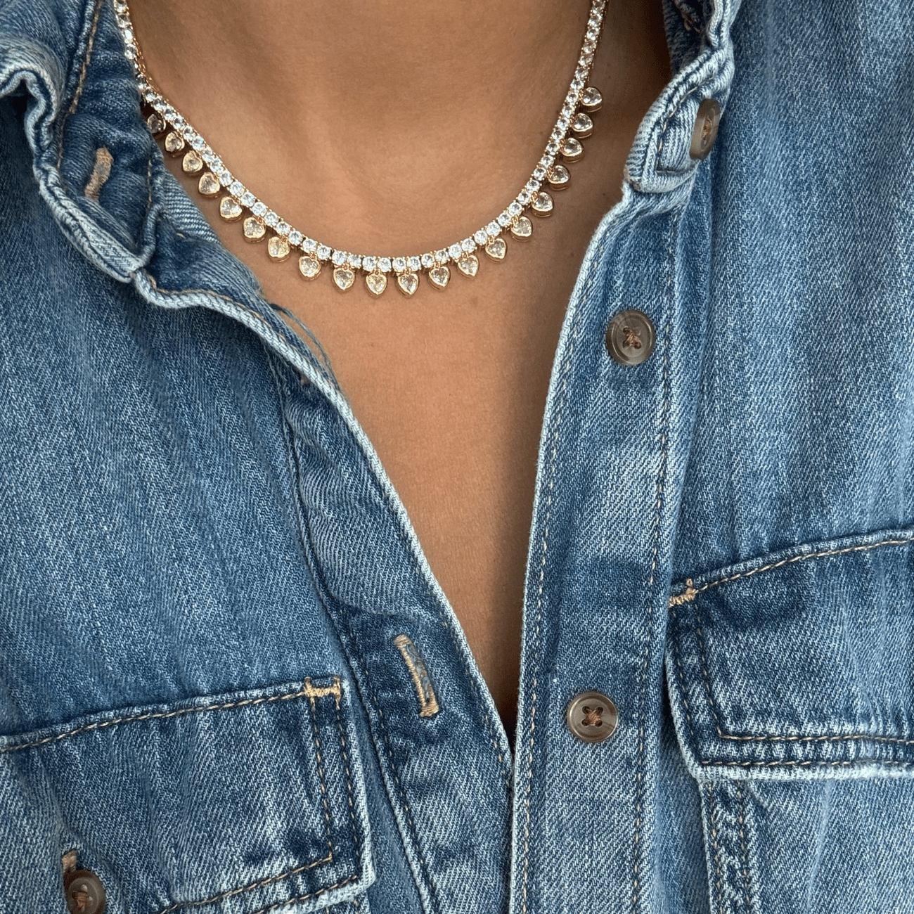 BRACHA Brooke Heart Tennis Necklace