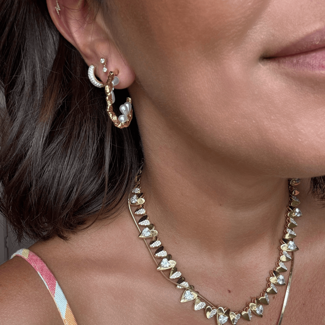 Catalina Pearl Hoops Earrings by BRACHA