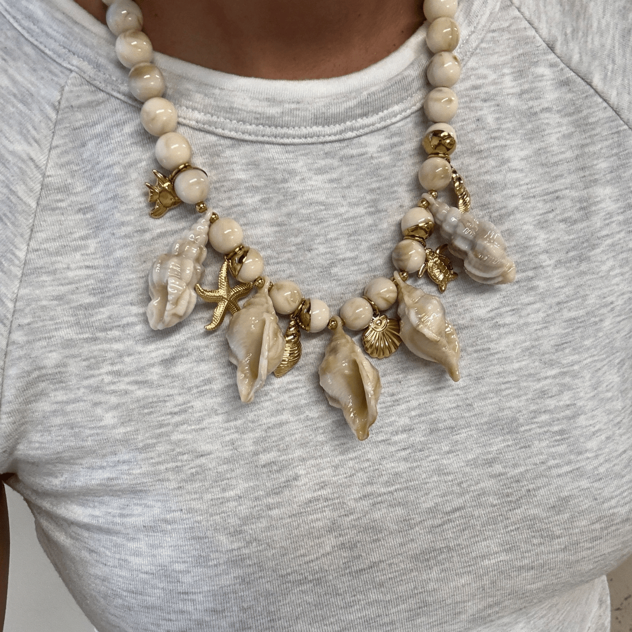 Conch Bib Necklace Necklaces by BRACHA