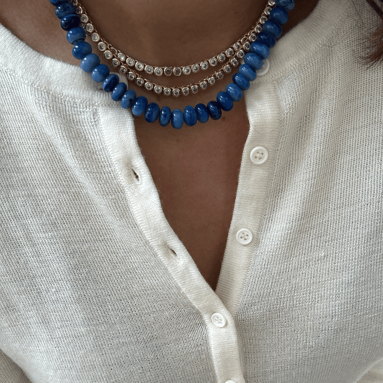 BRACHA Denim Blue Candy Necklace