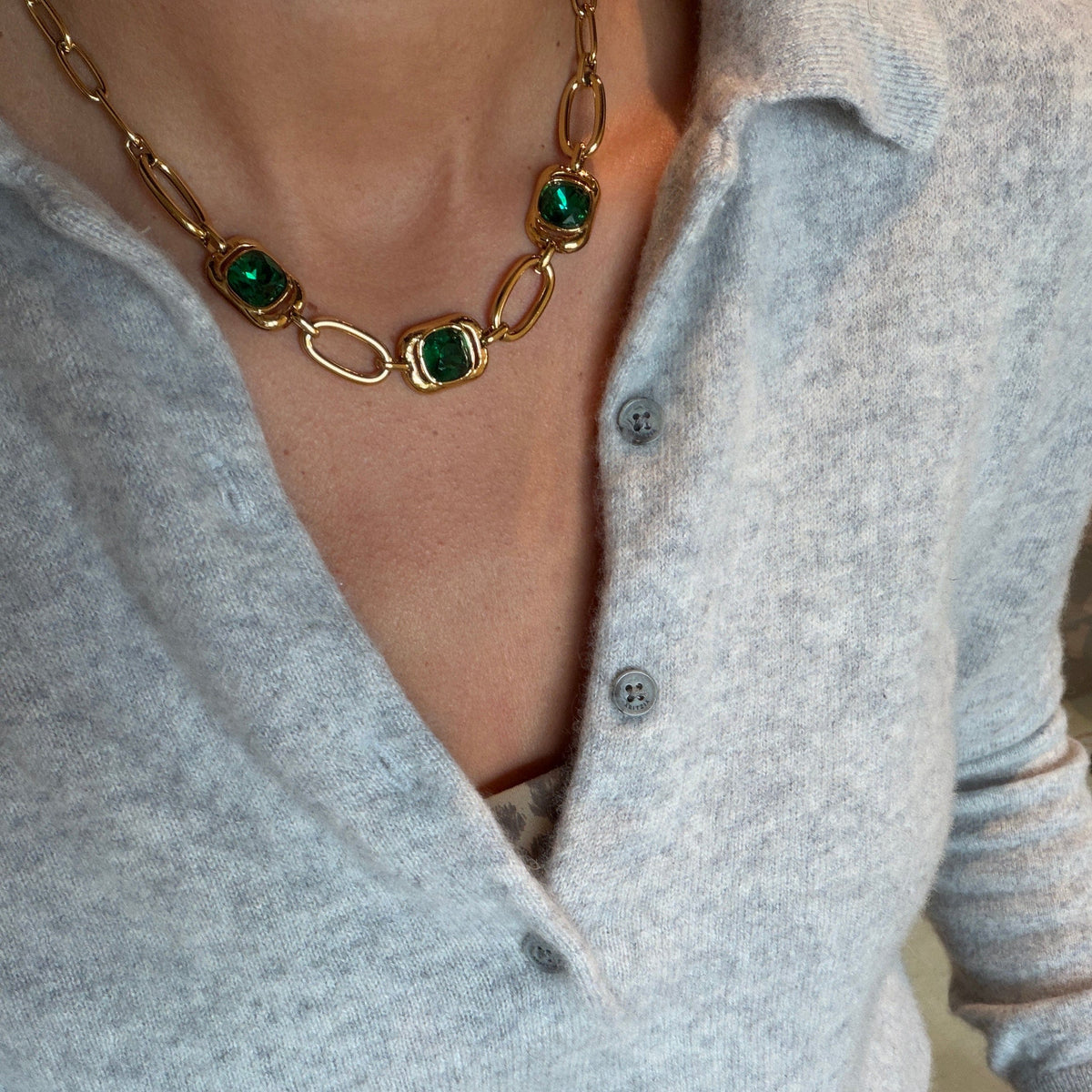 Emerald Glow Necklace Necklaces by BRACHA