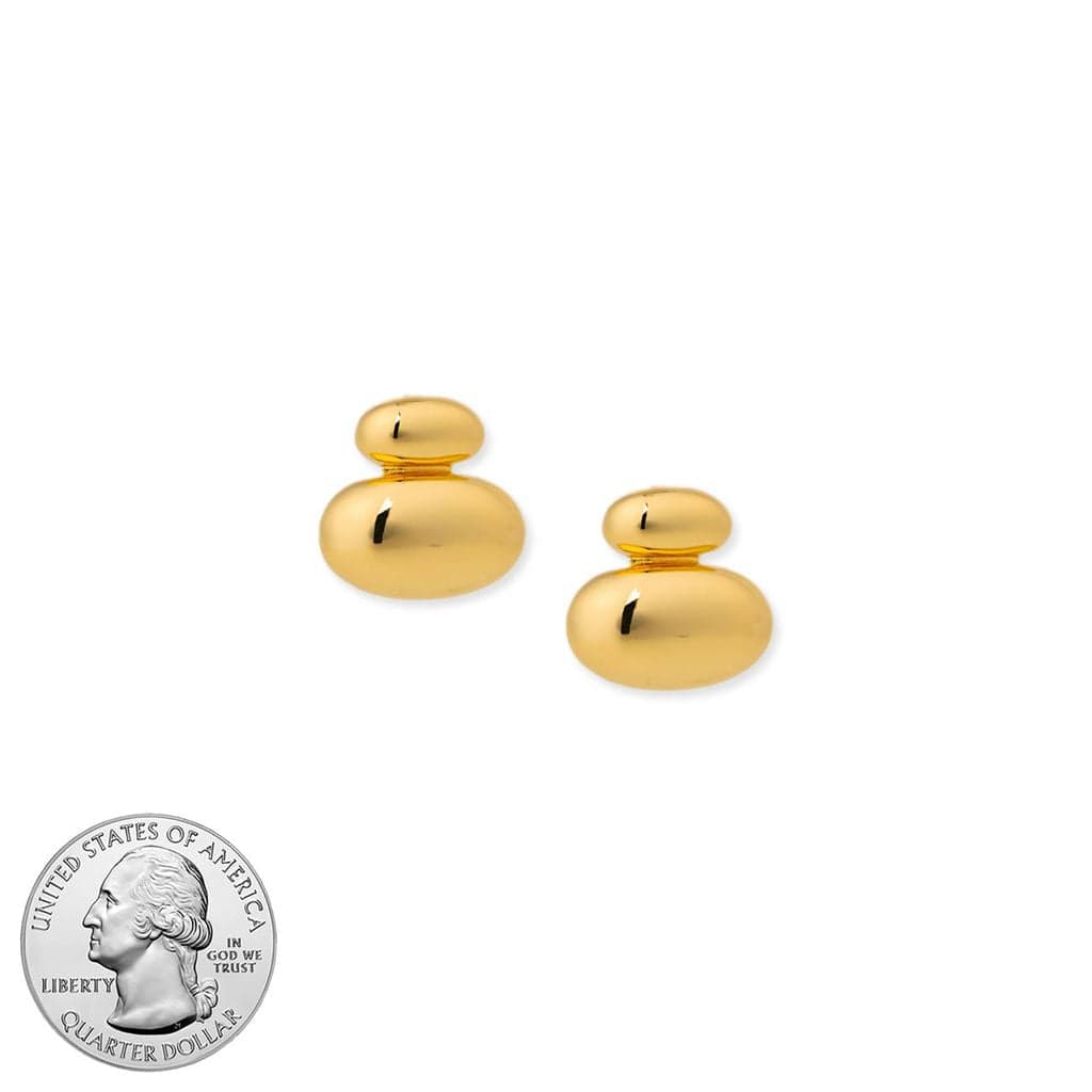 BRACHA Gold Pebble Studs