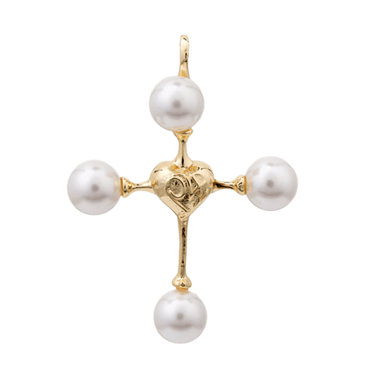 Grace Pearl Cross Charm Charm by BRACHA