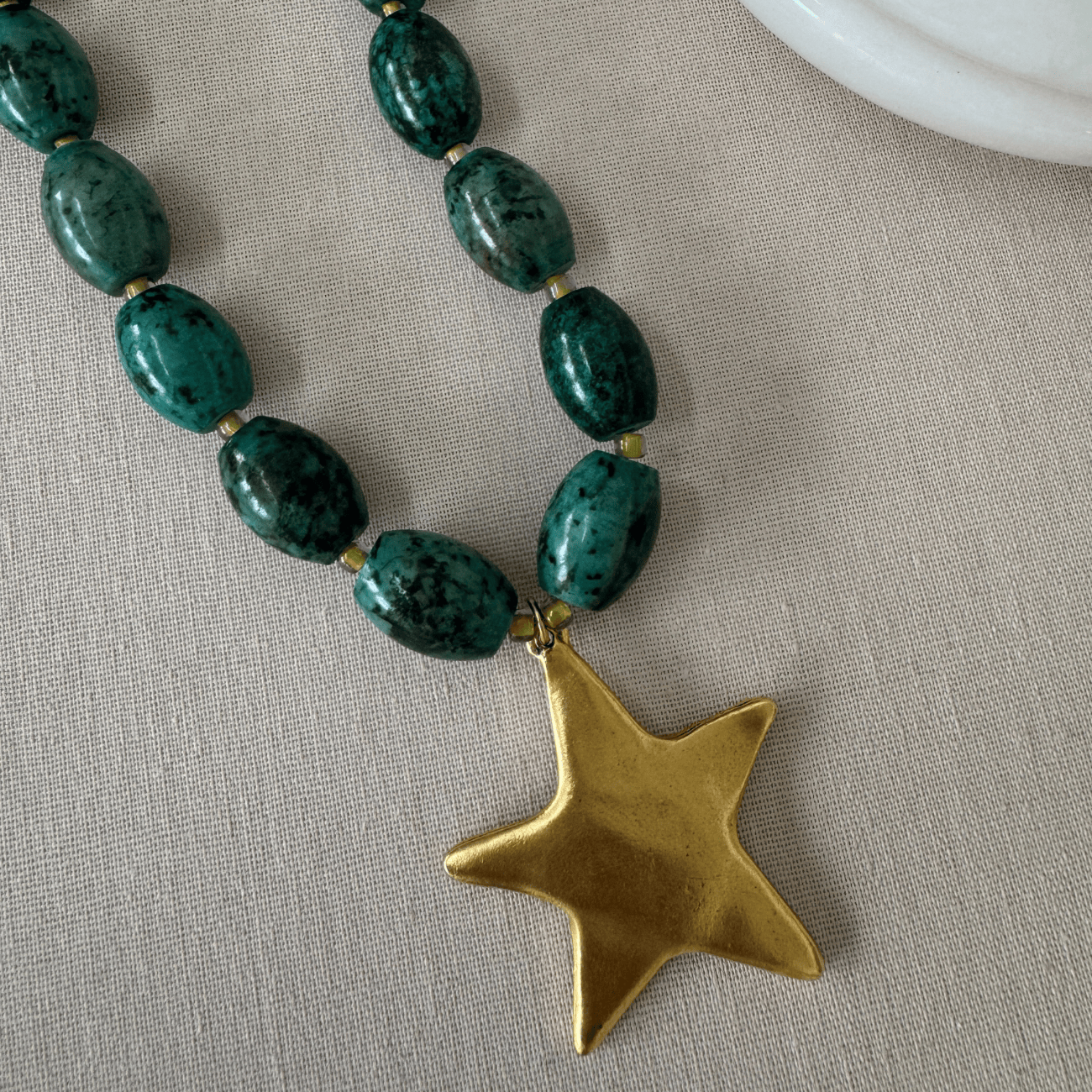 Green Neptune Star Necklace Necklaces by BRACHA