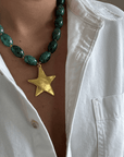 Green Neptune Star Necklace Necklaces by BRACHA