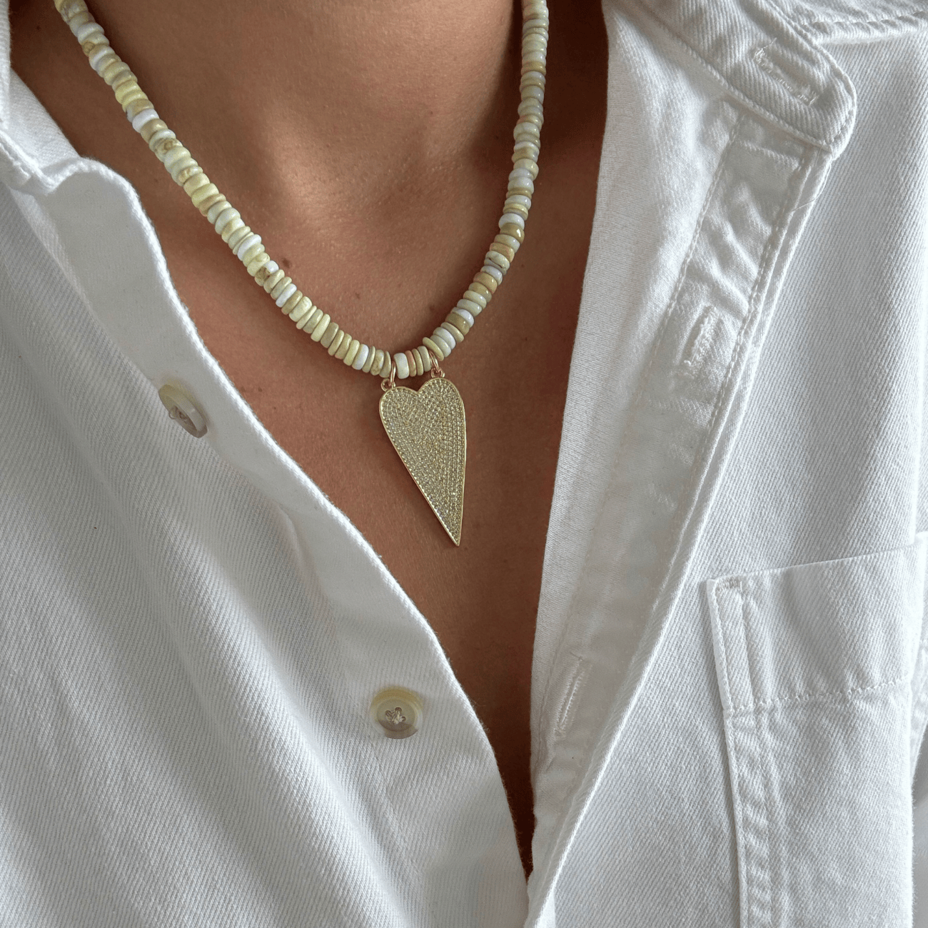 BRACHA Icon Mint Heart Necklace