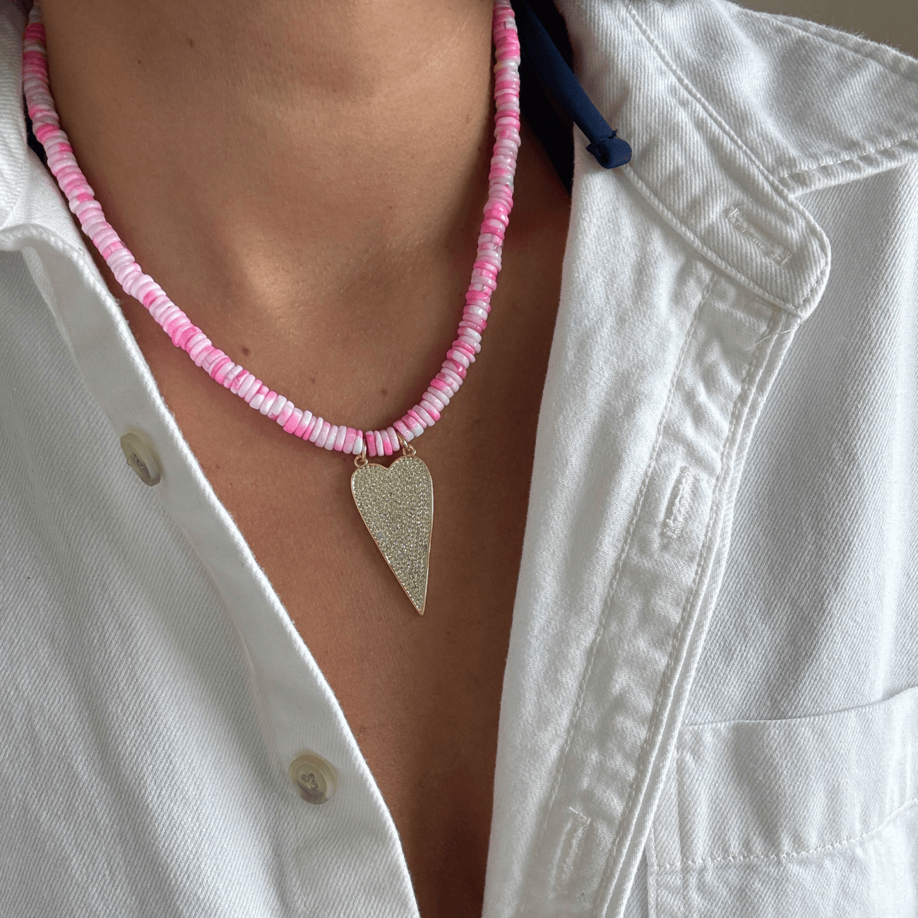 BRACHA Icon Pink Heart Necklace