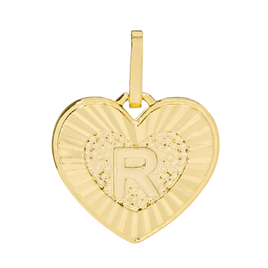 Initial Heart Charm - R