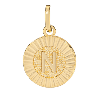 Initial Medallion Charm - N