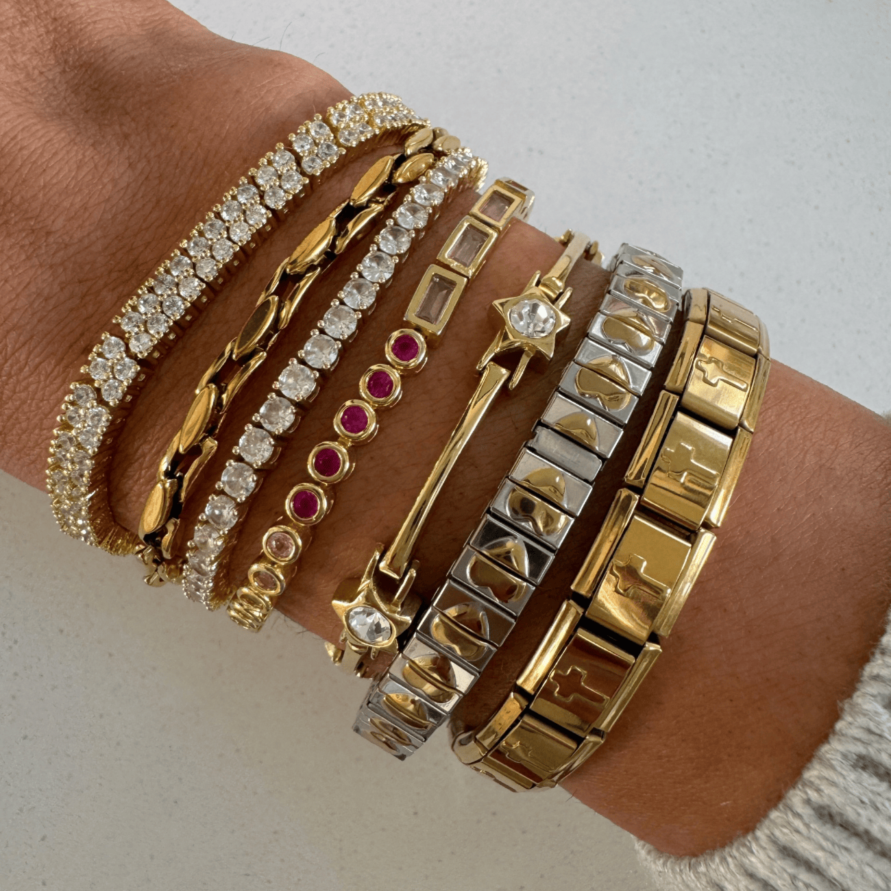 BRACHA Italian Cross Charm Bracelet