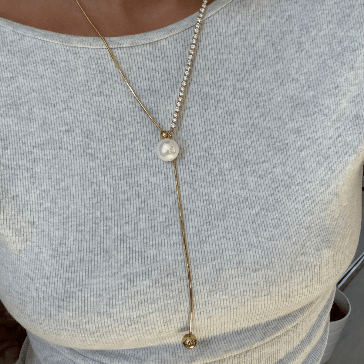 Jayden Pearl Lariat Necklaces by BRACHA