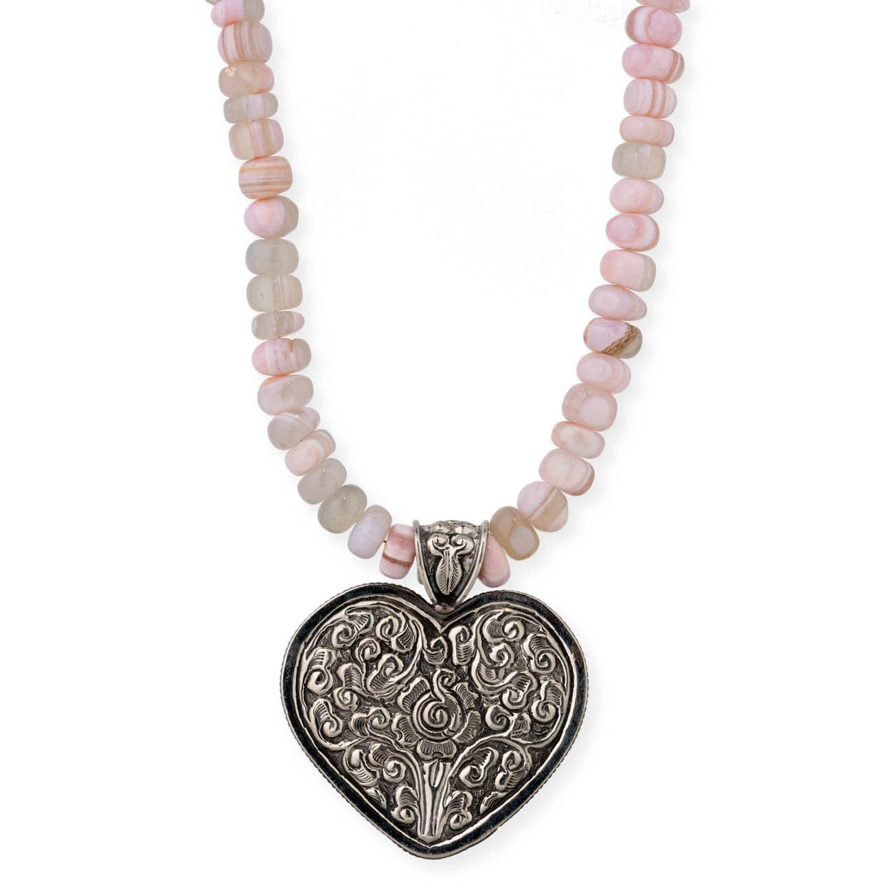 BRACHA Large Heart Beaded Necklace