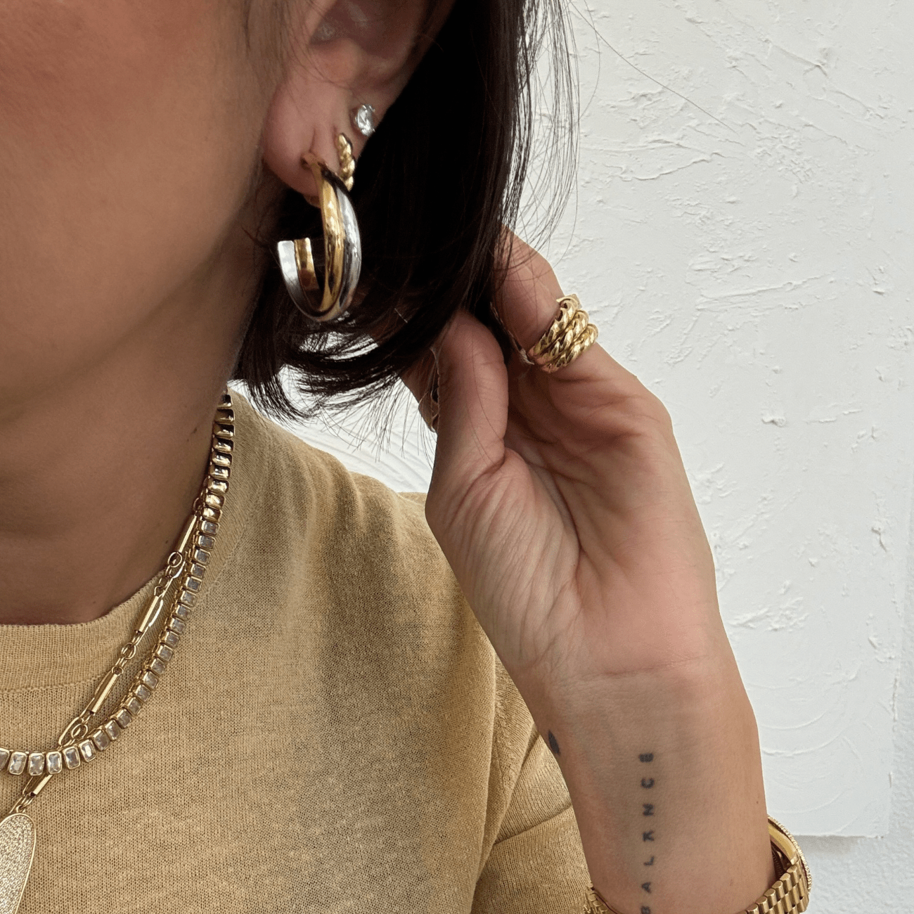 BRACHA Lira Two Tone Hoops
