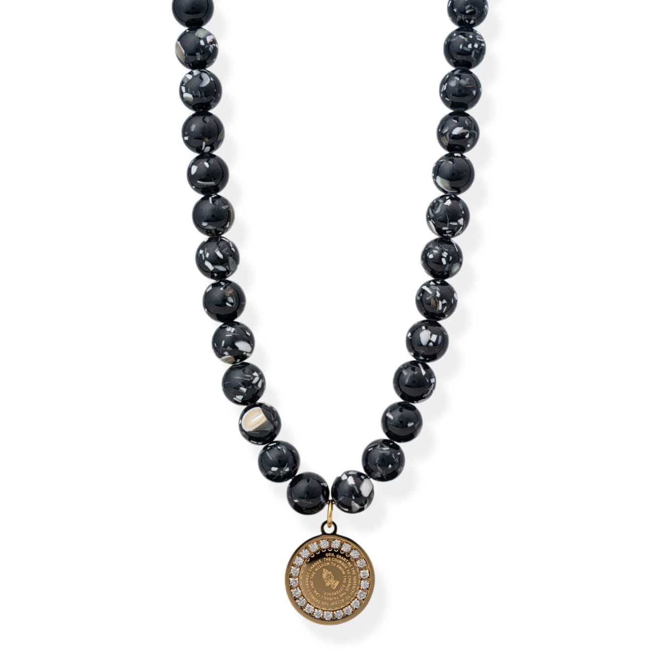 BRACHA Mosaic Beaded Prayer Warrior Necklace