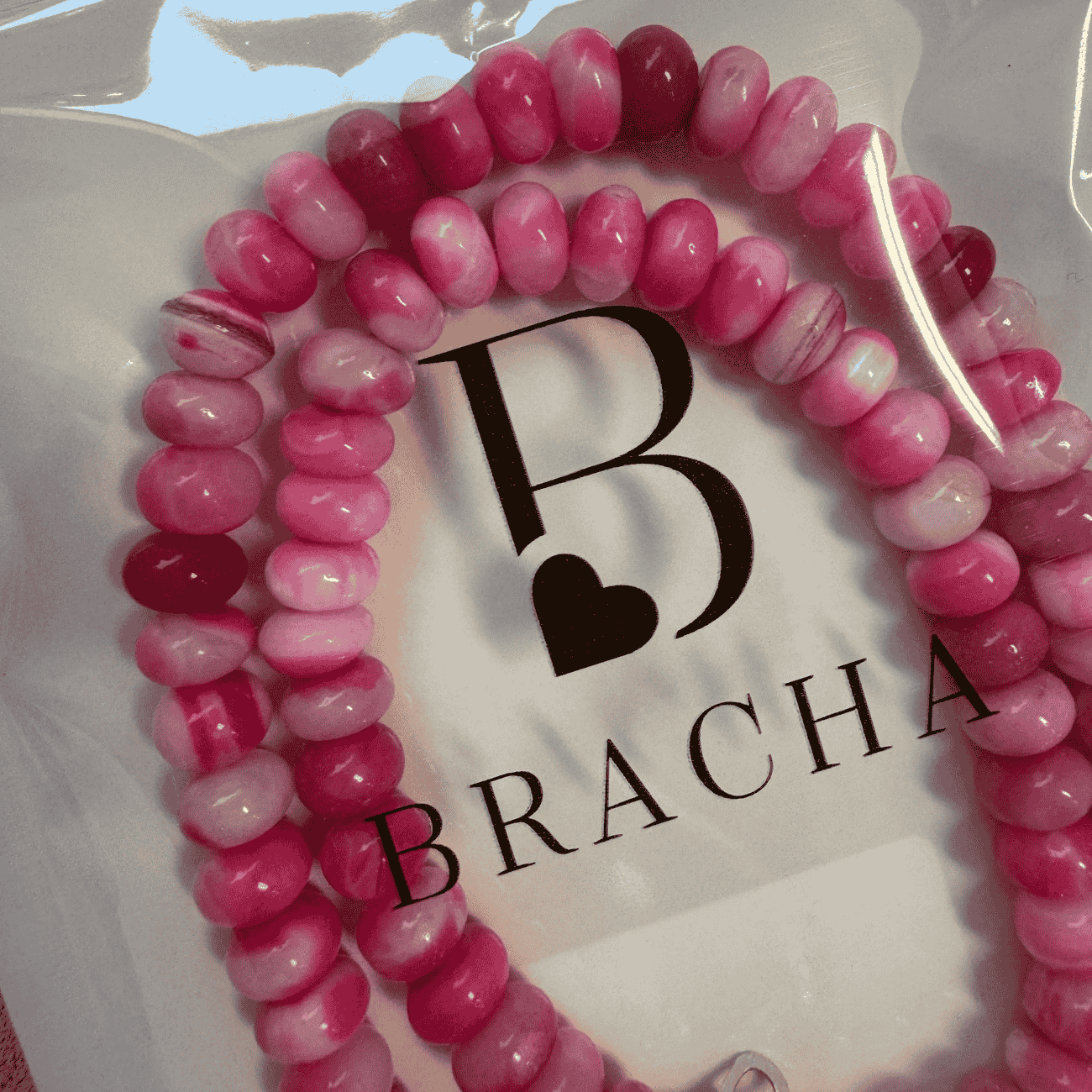 BRACHA Neon Pink Swirl Necklace