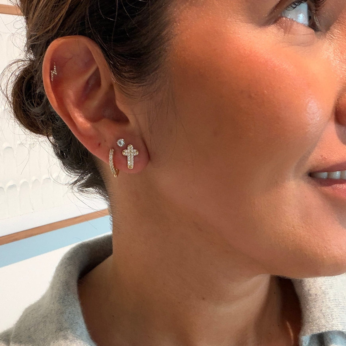 Peaceful Cross Earrings Earrings by BRACHA