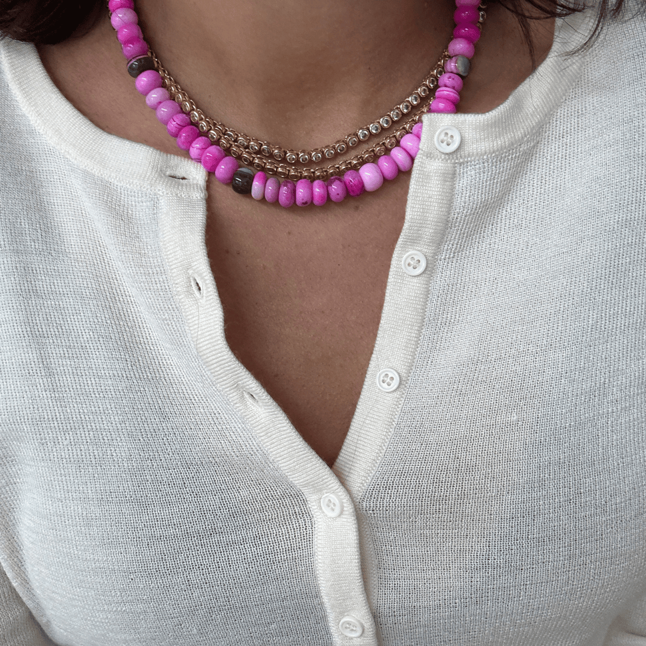 BRACHA Pink Pop Rock Candy Necklace