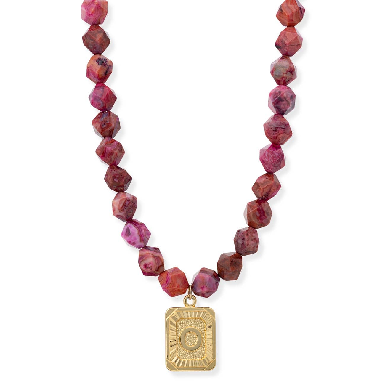 BRACHA Pink Swirl Initial Necklace