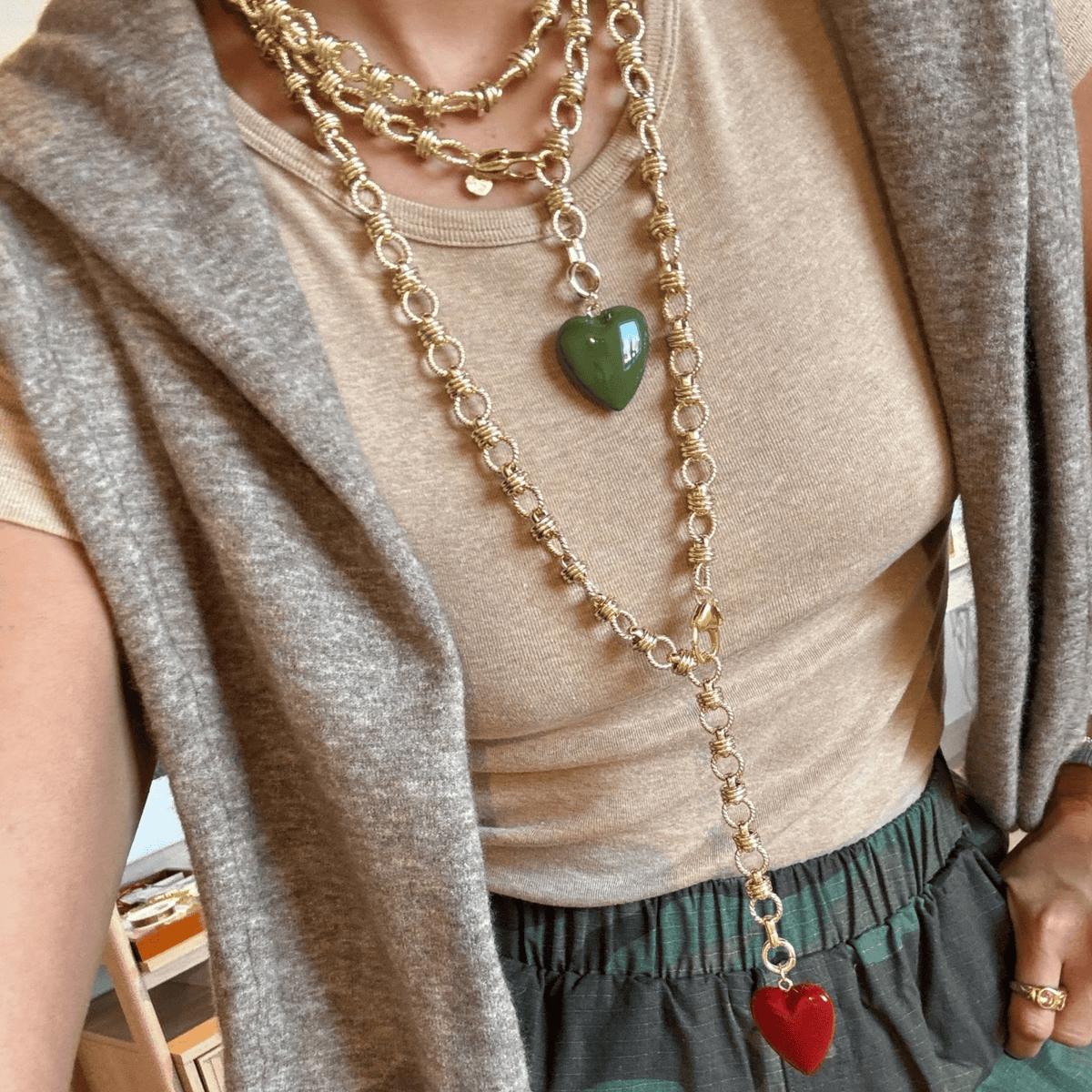 Rowan Heart Lariat Necklaces by BRACHA