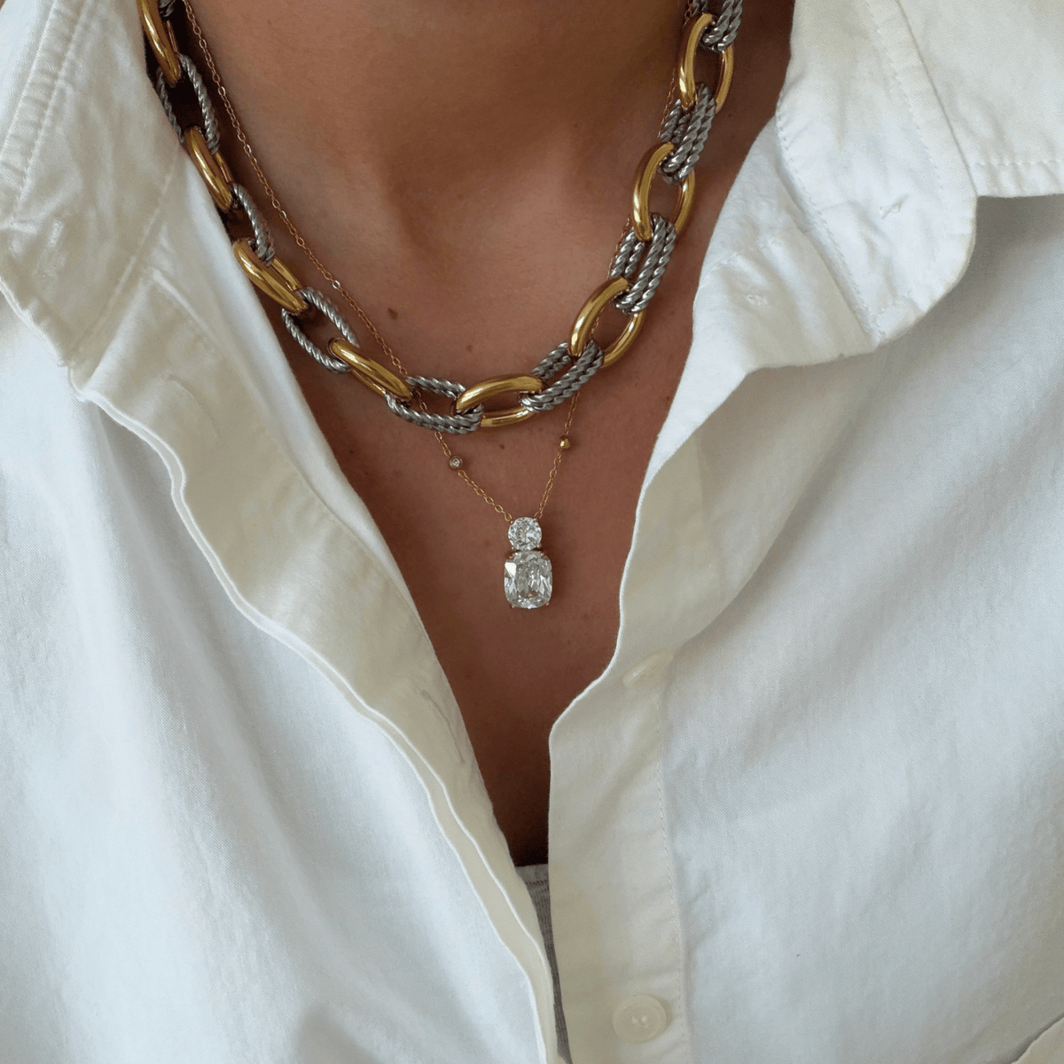 Roxy Two Tone Necklace Necklace by BRACHA