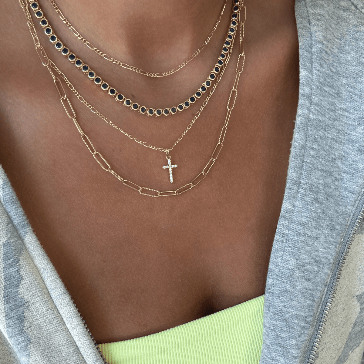 ブレスレット・バングル Erena-42-01 necklace Mali Tennis Necklace Gold-Filled CZ Tennis Chain 16.5″ – BRACHA