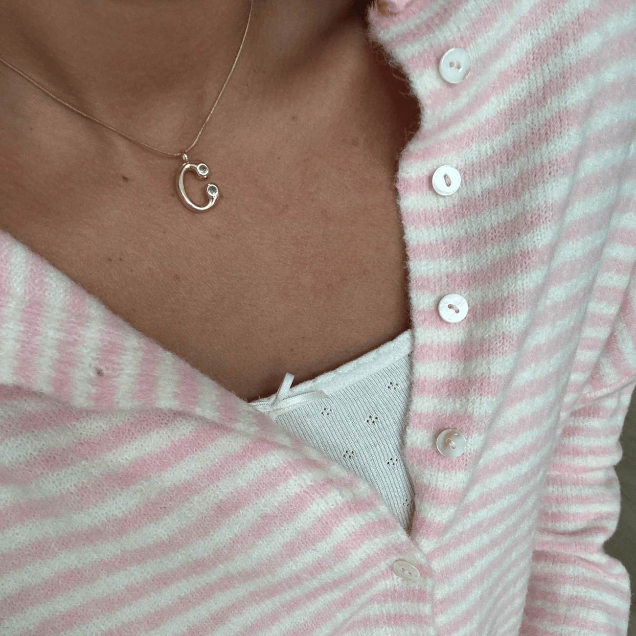 BRACHA She's Bubbly Inital Necklace