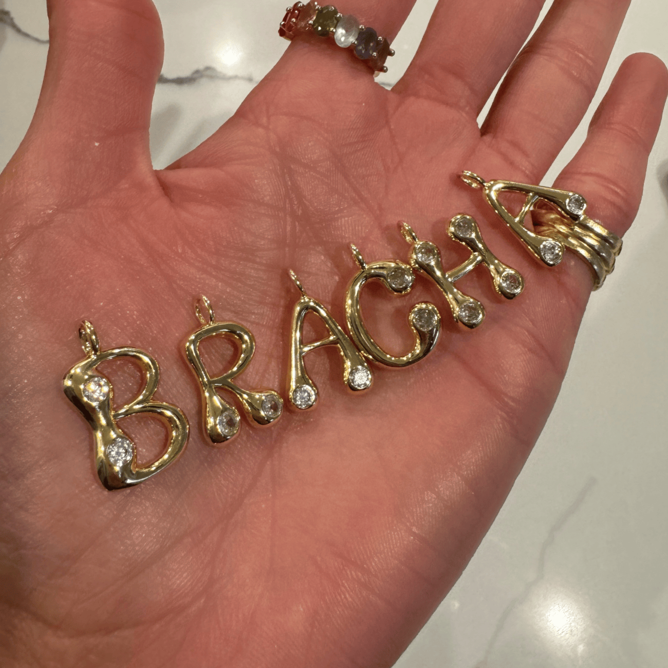 BRACHA She's Bubbly Inital Necklace
