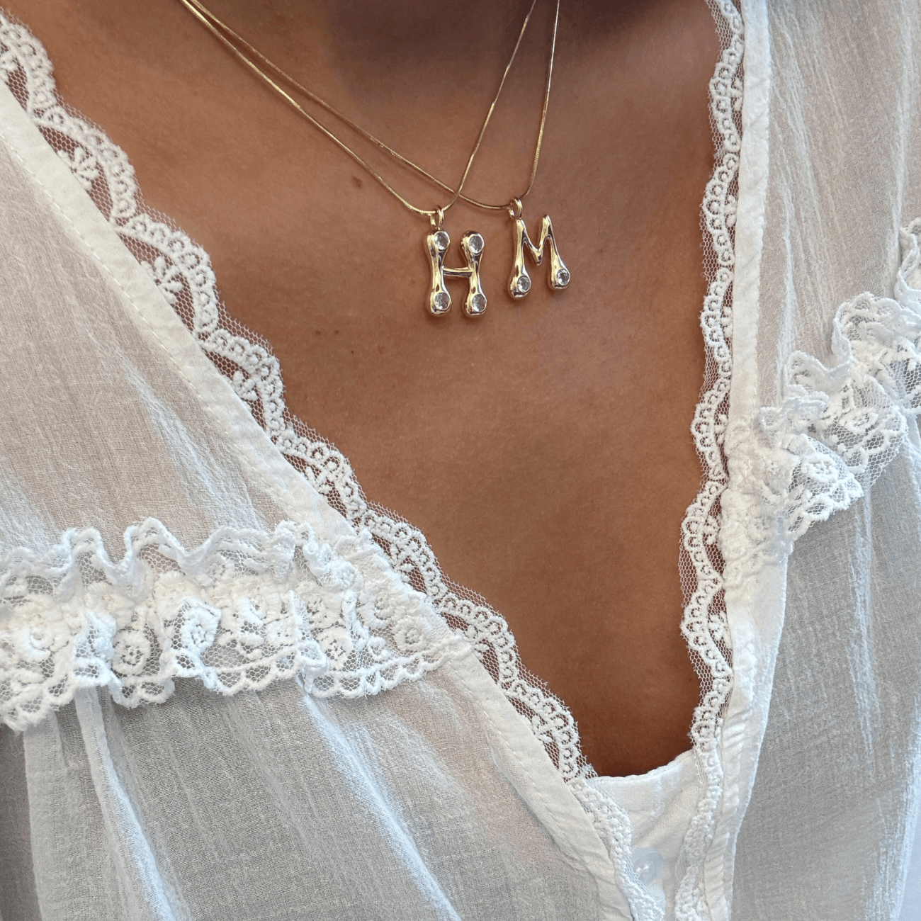 BRACHA She's Bubbly Inital Necklace