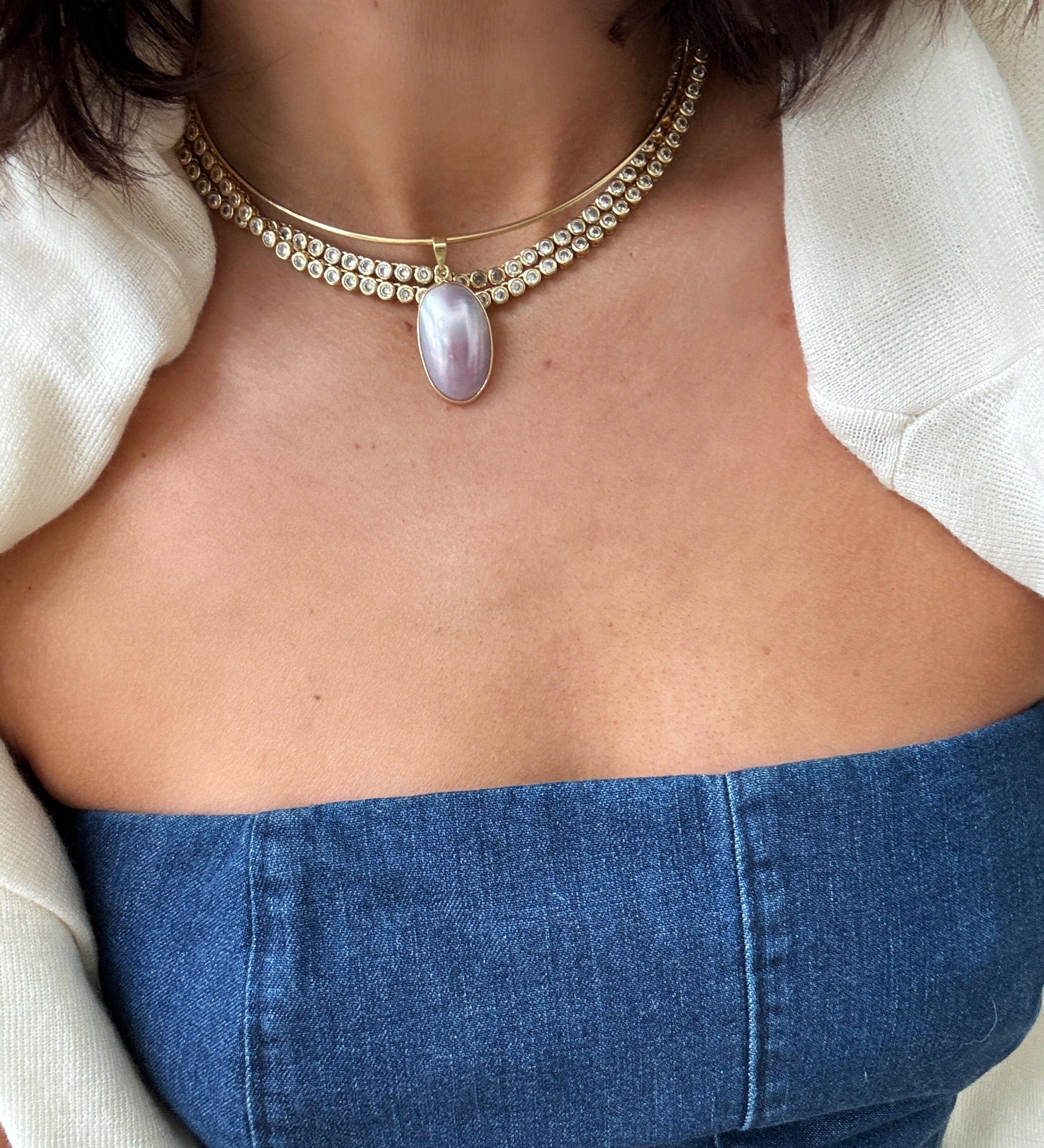 BRACHA Shelly Pearl Omega Choker