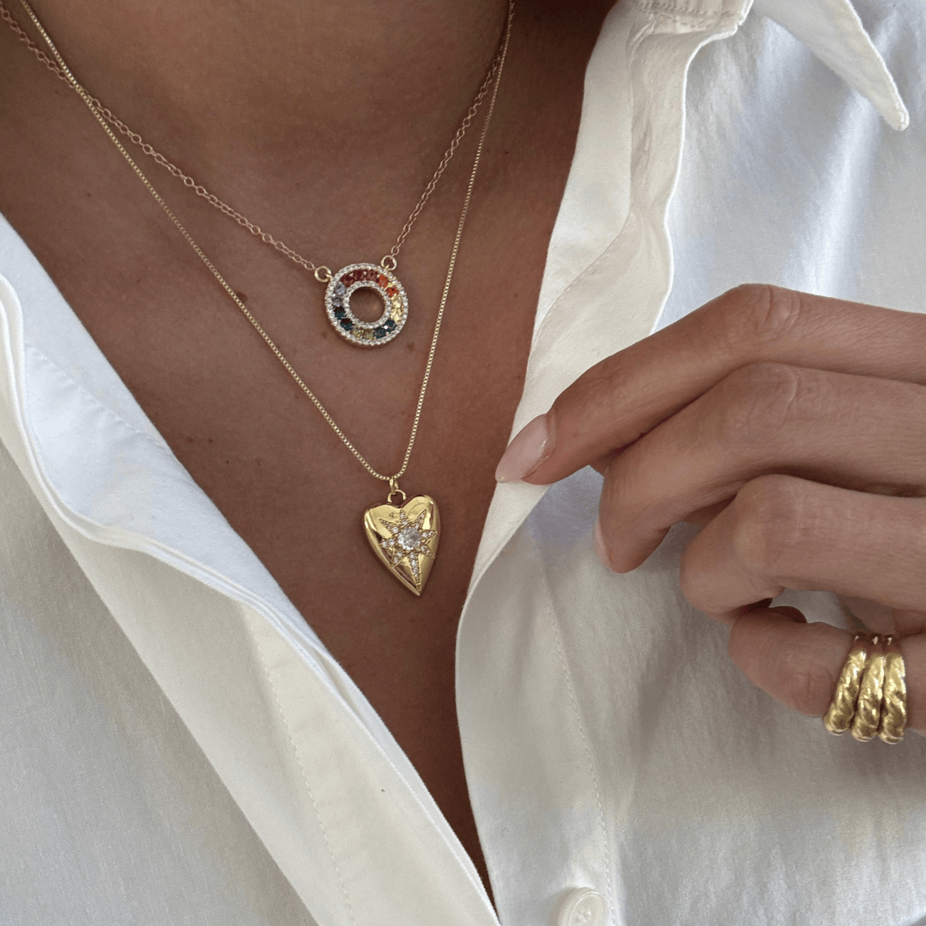 BRACHA Starburst Heart Necklace