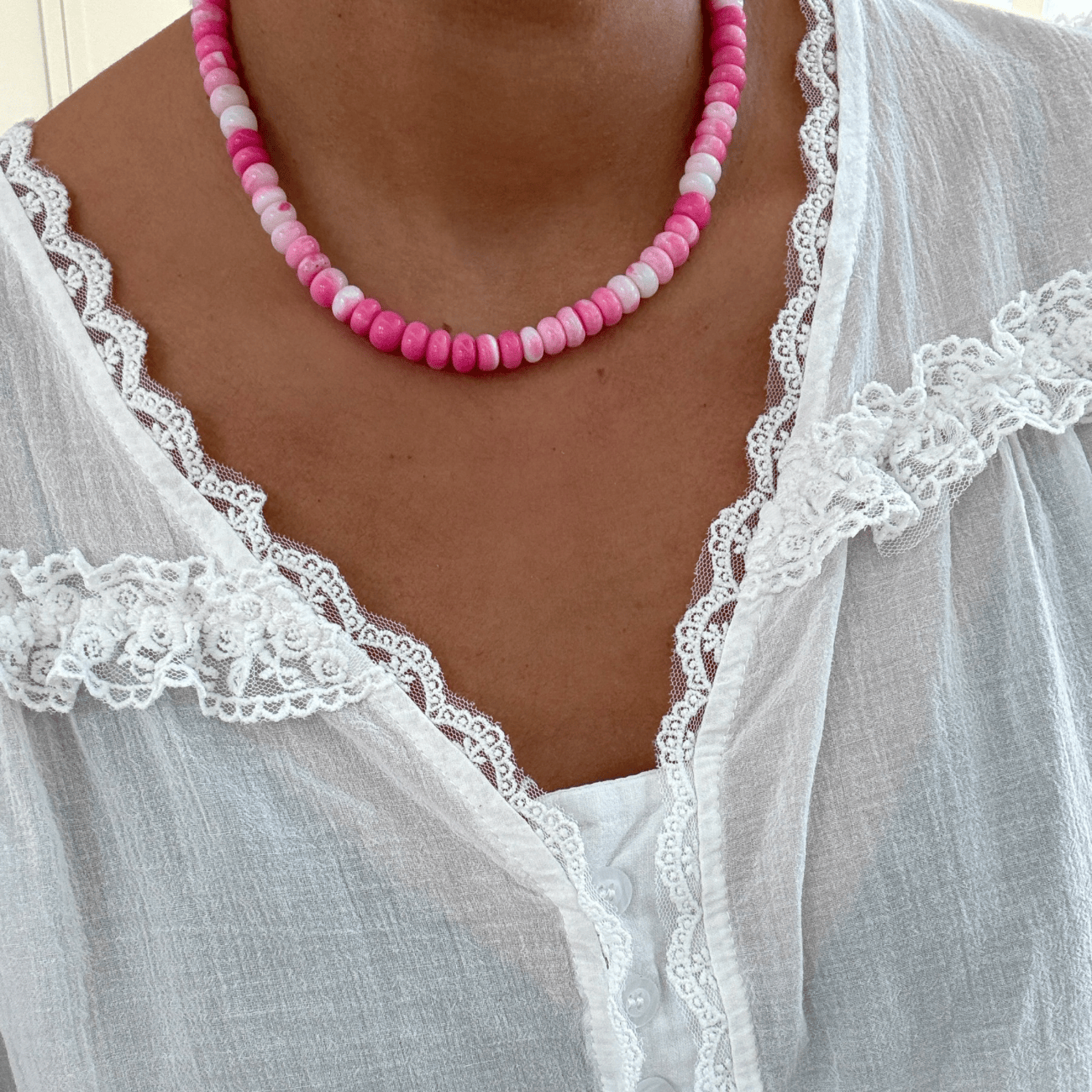 BRACHA Strawberry Cotton Candy Necklace