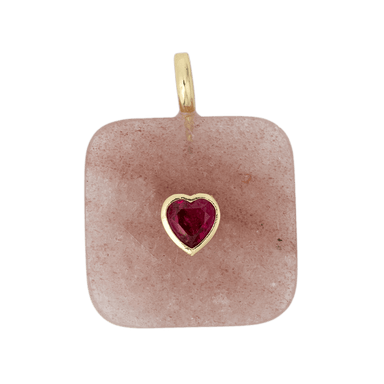 Strawberry Quartz Tile Charm
