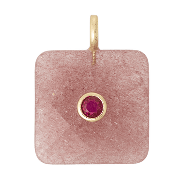 Strawberry Quartz Tile Charm
