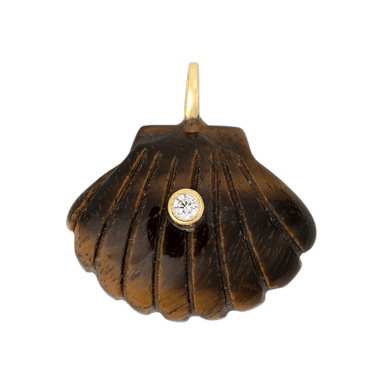 Tigers Eye Sea Shell Charm