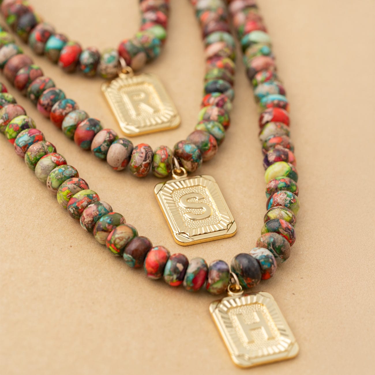 BRACHA Watercolor Initial Card Necklace