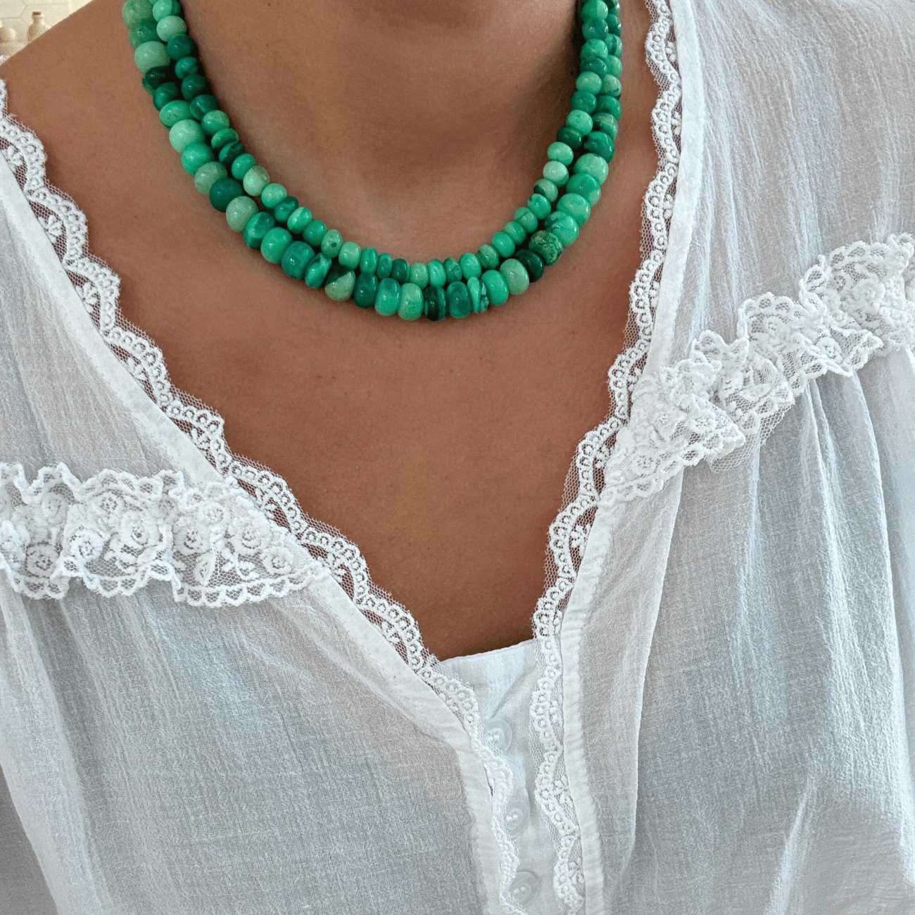 BRACHA Watermelon Green Candy Necklace