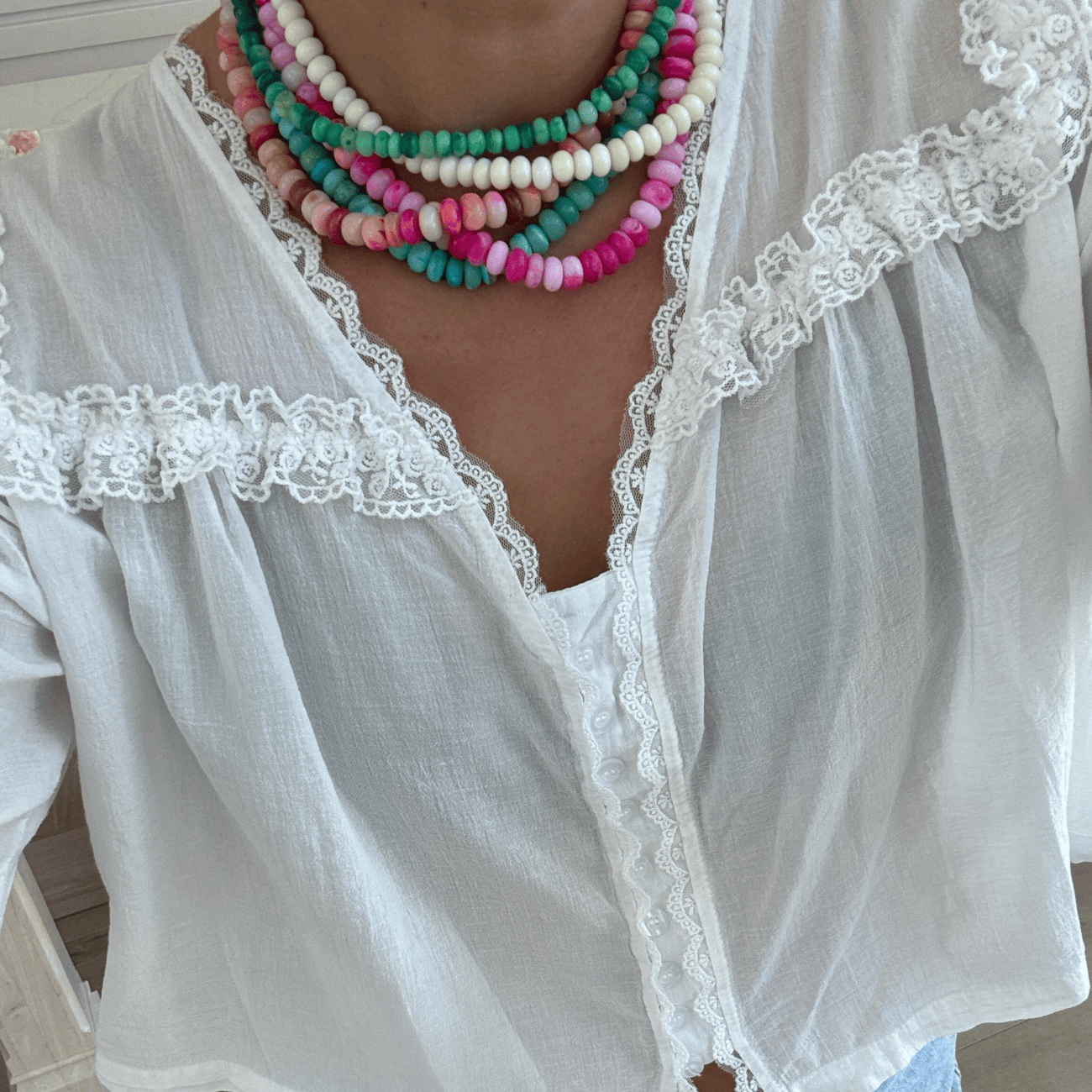 BRACHA Watermelon Green Candy Necklace