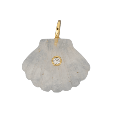 White Quartz Sea Shell Charm