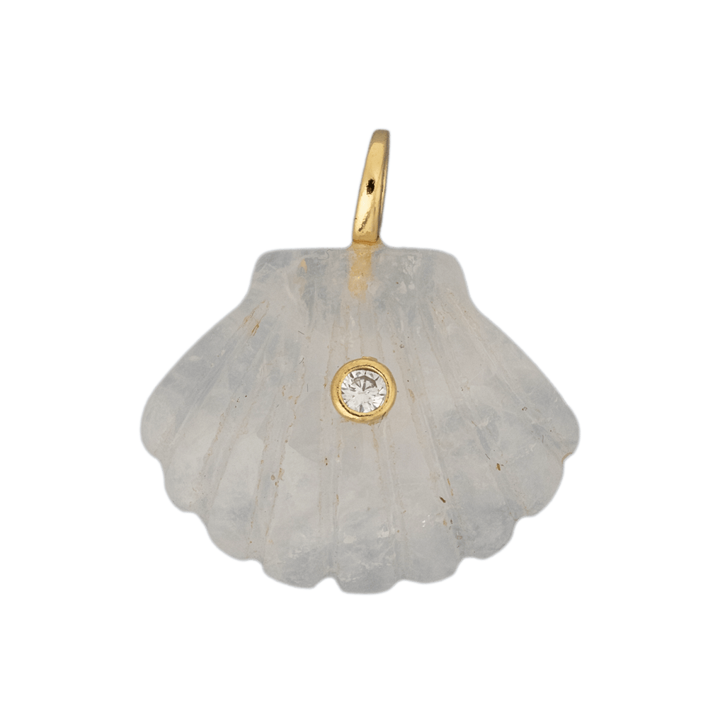 White Quartz Sea Shell Charm by BRACHA